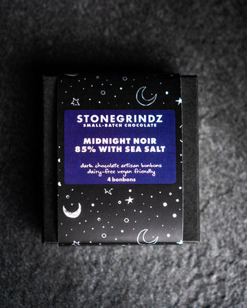 85% Midnight Noir & Maldon Sea Salt Truffles 4 Pack *MIDNIGHT VALENTINES LIMITED RELEASE*